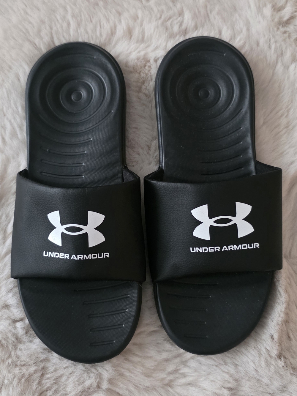 Under Armour Black Men's Slide Sandals with White Logo